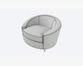 Lounge Chair Baker Ellipse Modello 3D
