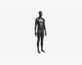 Male Full Body Mannequin Black Plastic Modelo 3D