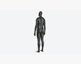 Male Full Body Mannequin Black Plastic Modello 3D