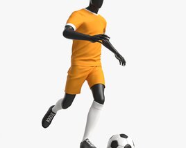 Male Mannequin In Soccer Uniform In Action 01 3D model