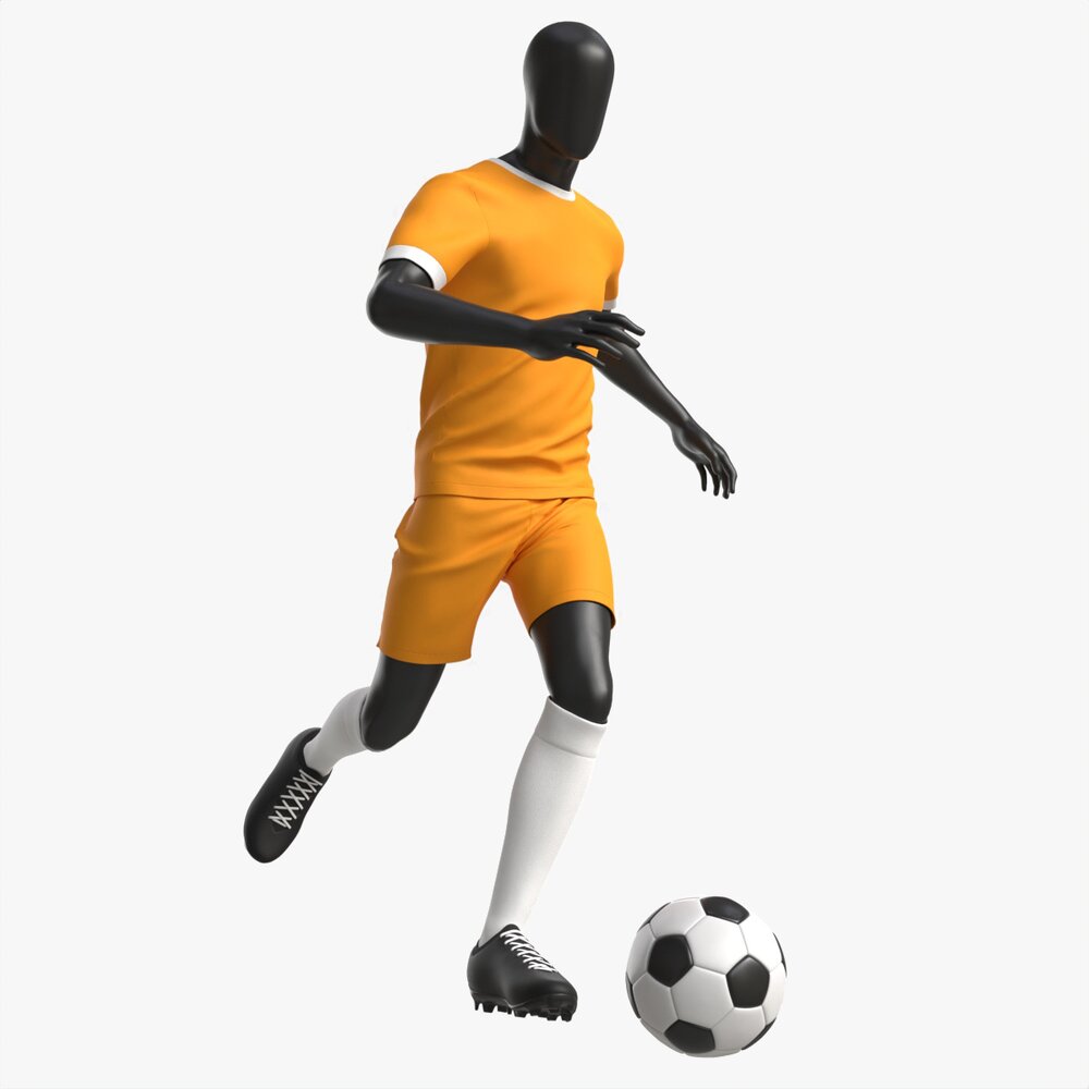 Male Mannequin In Soccer Uniform In Action 01 3D модель