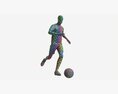 Male Mannequin In Soccer Uniform In Action 01 3D модель