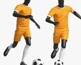 Male Mannequin In Soccer Uniform In Action 01 3d model