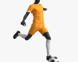 Male Mannequin In Soccer Uniform In Action 02 Modello 3D