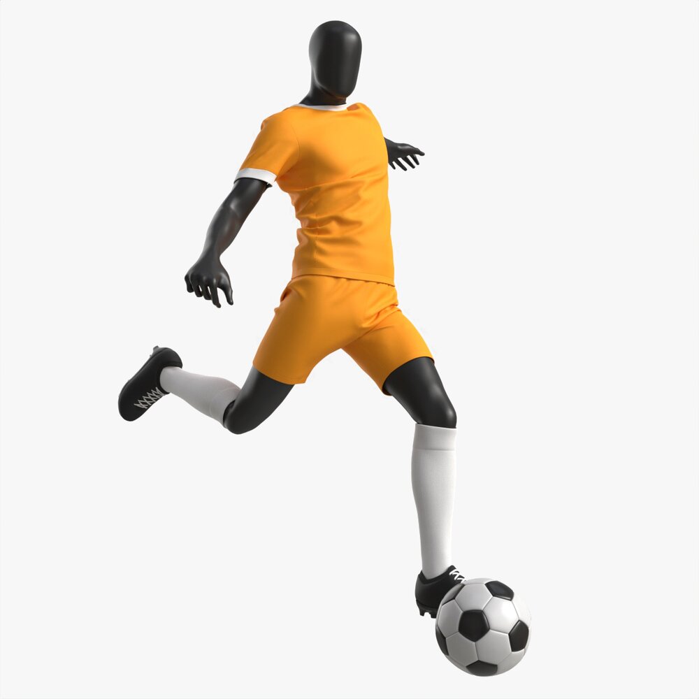 Male Mannequin In Soccer Uniform In Action 02 Modèle 3D