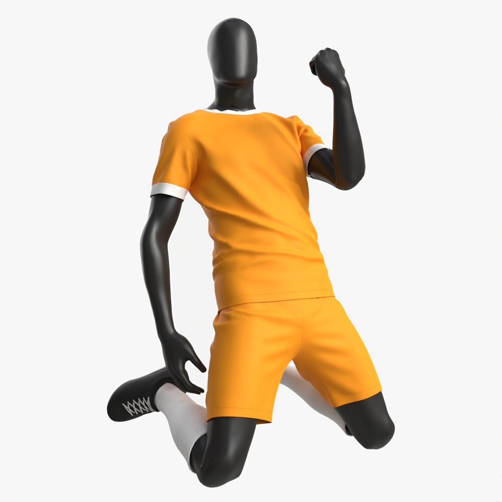 Male Mannequin In Soccer Uniform In Action 03 Modèle 3D