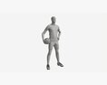 Male Mannequin In Soccer Uniform With Ball 01 3d model