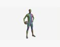 Male Mannequin In Soccer Uniform With Ball 01 3d model