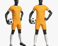 Male Mannequin In Soccer Uniform With Ball 01 3D модель