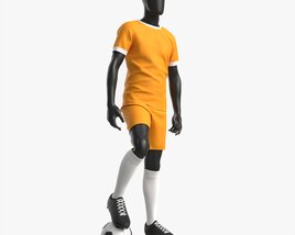 Male Mannequin In Soccer Uniform With Ball 02 3Dモデル