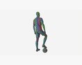 Male Mannequin In Soccer Uniform With Ball 02 3D模型