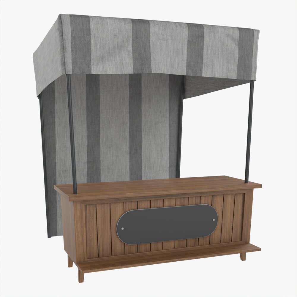 Market Fair Stall With Canopy 01 3d model