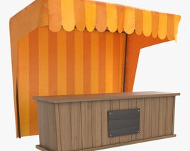 Market Fair Stall With Canopy 02 3D 모델 