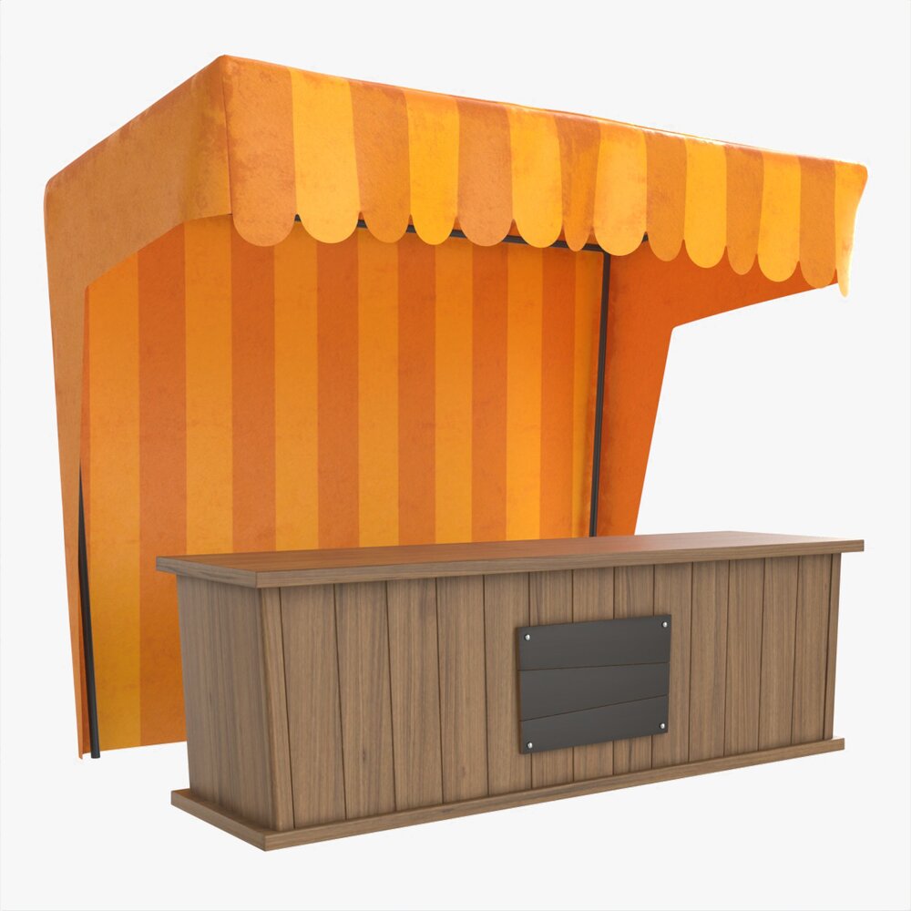 Market Fair Stall With Canopy 02 3D модель