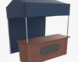 Market Fair Stall With Canopy 03 3D 모델 