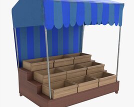 Market Fair Stall With Canopy 04 3D модель