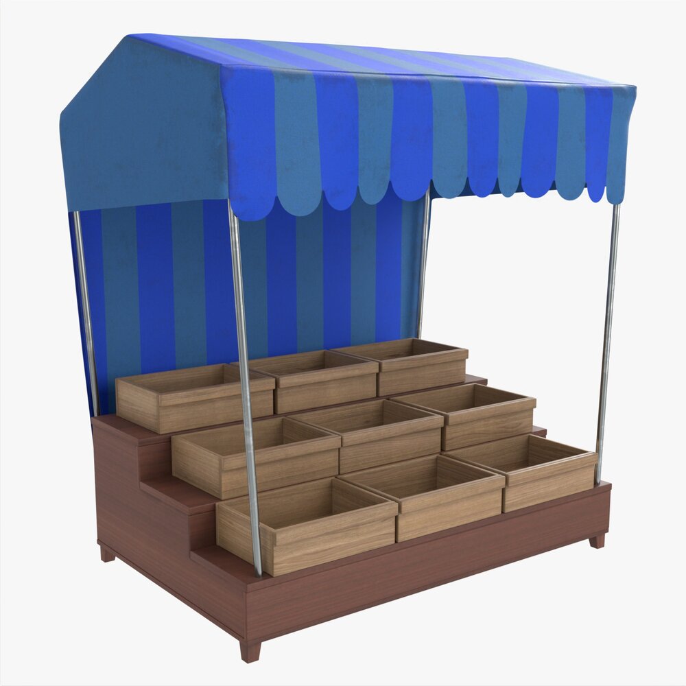 Market Fair Stall With Canopy 04 Modèle 3d