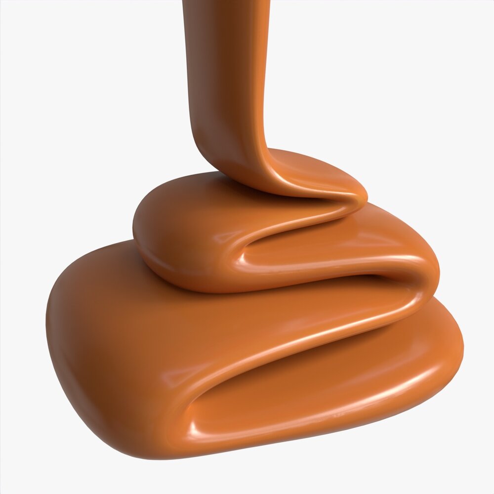 Melted Creme Caramel 03 3D 모델 