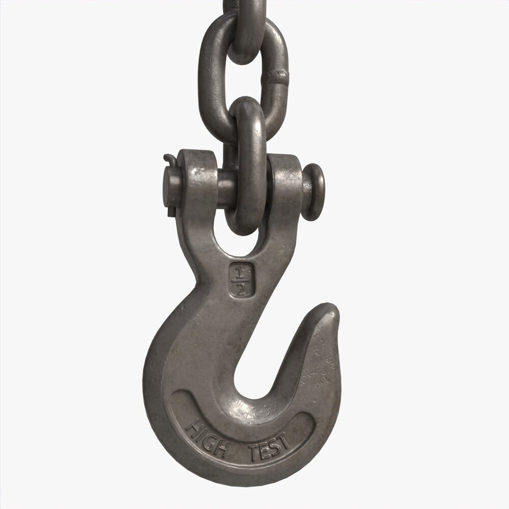 Metal Hook With Chain Modello 3D