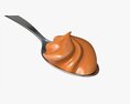 Metal Tea Spoon With Melted Caramel 3D-Modell