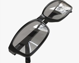 Modern Cat Eye-shaped Glasses Folded 3D model