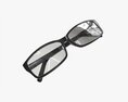 Modern Cat Eye-shaped Glasses Folded 3D 모델 