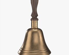 Old Brass School Hand Bell 3D model