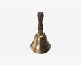 Old Brass School Hand Bell Modello 3D