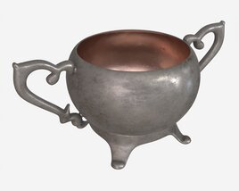 Old Metal Sugar Bowl 3D model