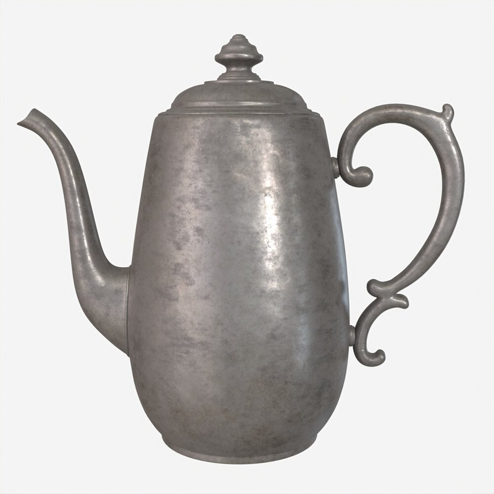Old Metal Tea And Coffee Pot 3D модель