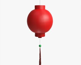 Oriental Traditional Hanging Paper Lantern 01 3D 모델 