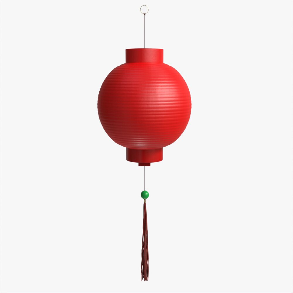 Oriental Traditional Hanging Paper Lantern 01 3D 모델 