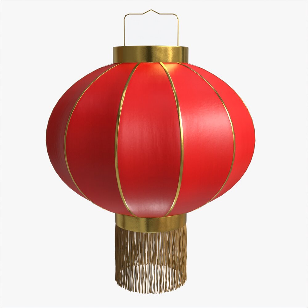 Oriental Traditional Hanging Paper Lantern 03 Modèle 3D