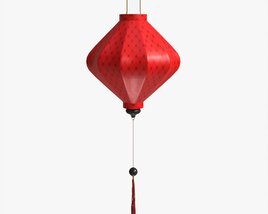 Oriental Traditional Hanging Silk Lantern 01 3Dモデル