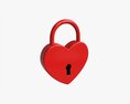 Padlock Heart-shaped Closed 3Dモデル