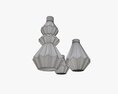 Stone Vases Shelf Decoration 3D модель