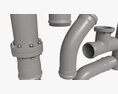 Plastic Pipes With Fittings Set 3D-Modell