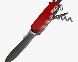 Pocket Knife With Can Opener Unfolded 3D model