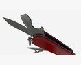 Pocket Knife With Can Opener Unfolded 3d model