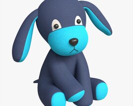Puppy Toy Soft Blue 3D model