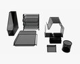 Desk Organizer Set 3D 모델 
