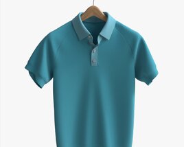 Short Sleeve Polo Shirt For Men Mockup 01 Hanging Modèle 3D