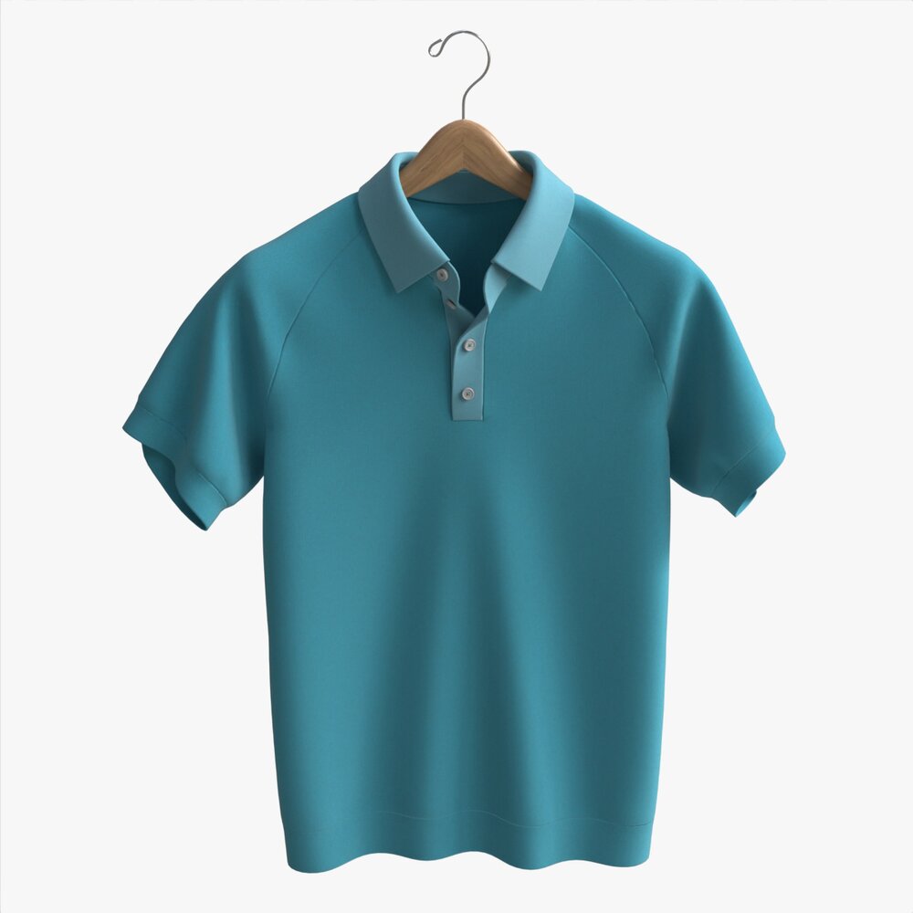 Short Sleeve Polo Shirt For Men Mockup 01 Hanging Modelo 3D