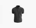 Short Sleeve Polo Shirt For Men Mockup 02 Black 3D-Modell
