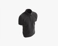 Short Sleeve Polo Shirt For Men Mockup 02 Black 3D модель