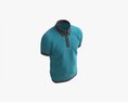 Short Sleeve Polo Shirt For Men Mockup 02 Blue Modelo 3d