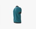 Short Sleeve Polo Shirt For Men Mockup 02 Blue Modèle 3d