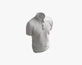 Short Sleeve Polo Shirt For Men Mockup 02 Blue Modelo 3D
