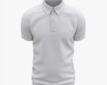 Short Sleeve Polo Shirt For Men Mockup 02 White 3d model