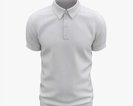 Short Sleeve Polo Shirt For Men Mockup 02 White Modelo 3d